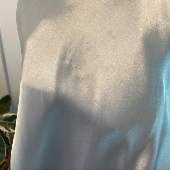 NWT Vintage 90s Victorias Secret Satin Silk Grey Maxi Slip Dress Lace Chemise - Picture 15 of 16